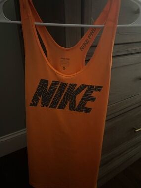 Nike Orange Tank with Black Graphic Logo